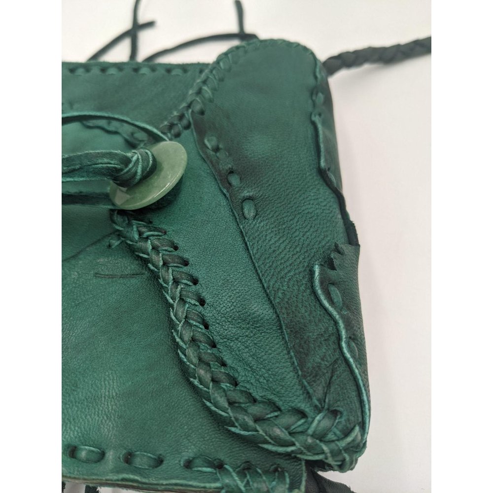 Handmade women's boho leather pouch festival bag - Picture 8 of 13